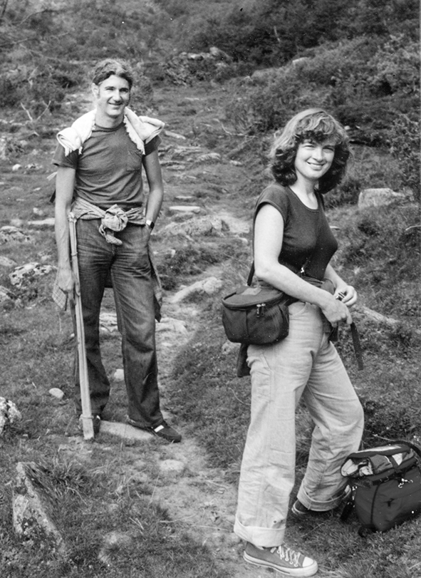 Sanno Keeler and Jim Spickard hiking in Norway 1980