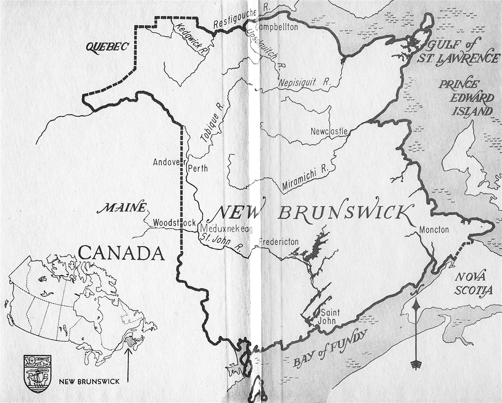 Map - New Brunswick Six Salmon Rivers Endpaper